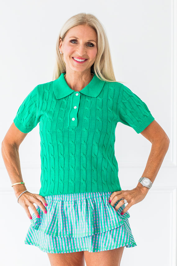 Ruffle Skirt Print - Palm