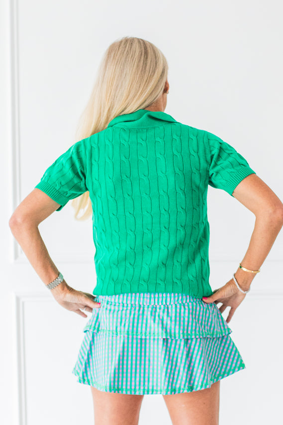 Ruffle Skirt Print - Palm