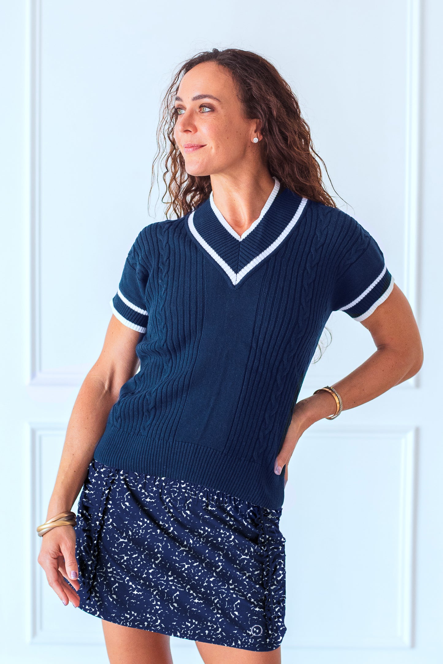 Prince Skirt Print Tall - Navy