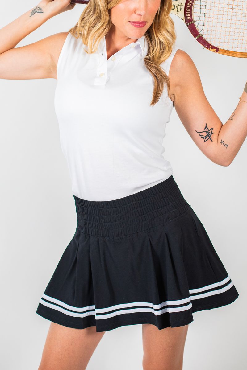 women's activewear skirt, BLACK WHITE