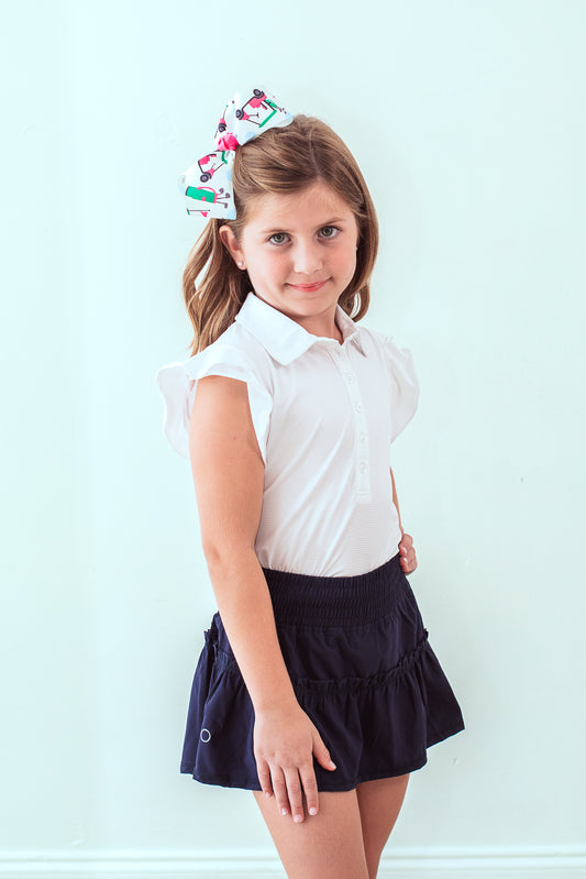 Girls Flutter Top Solids