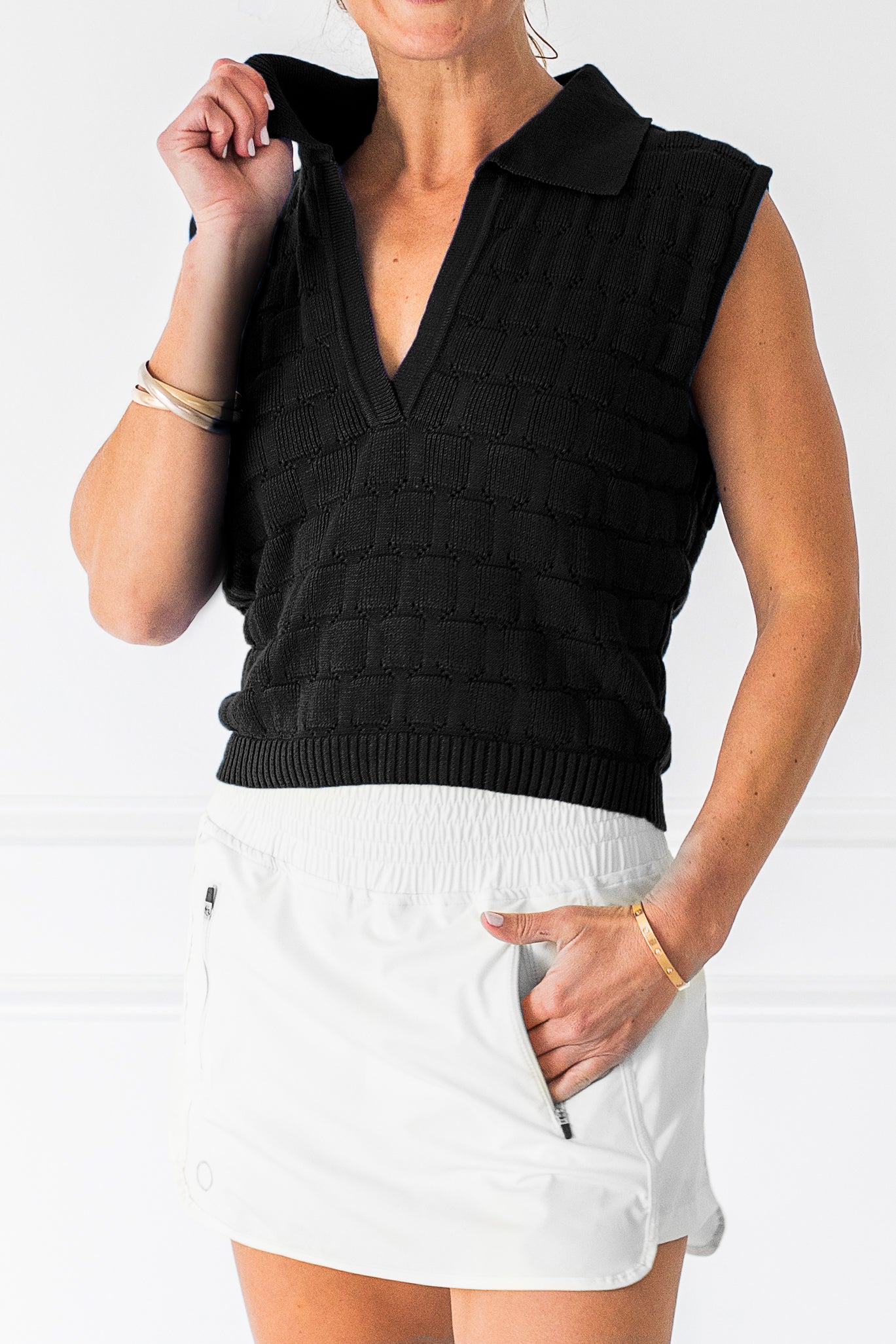 BLACK,  women's activewear top