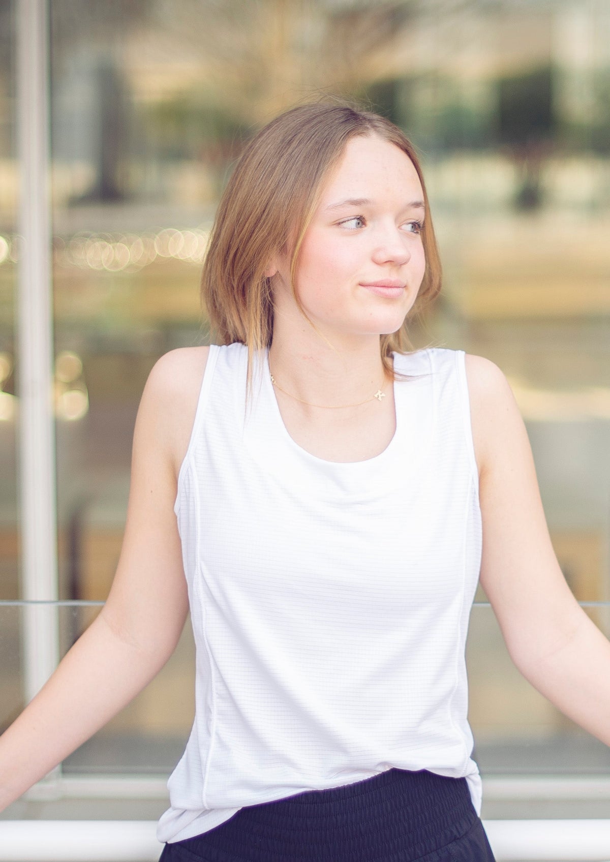 WHITE, women's activewear top