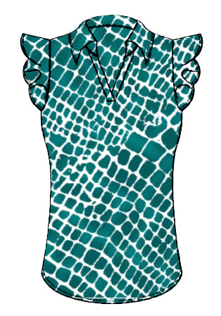 Flutter Top Print - Bay Breeze