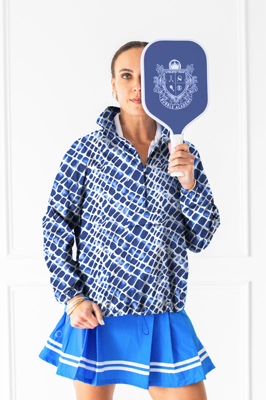 Poncho Jacket Print - Navy