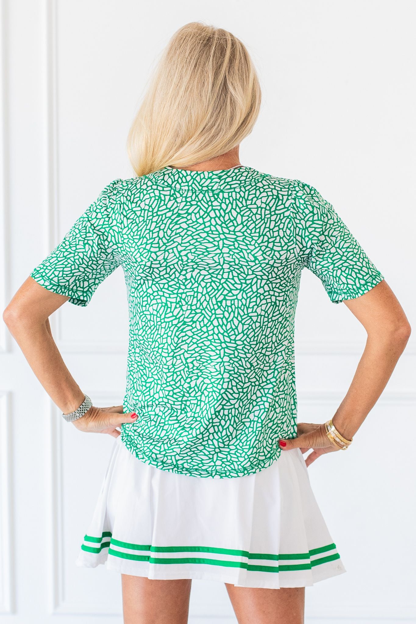 Emily Top Short Print - On The Green